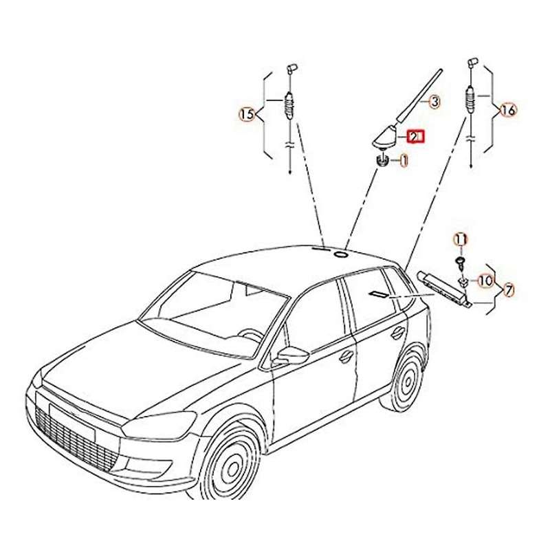 Car Gsm Gps Am Fm Radio Roof Antenna Satnav Radio for Seat Skoda