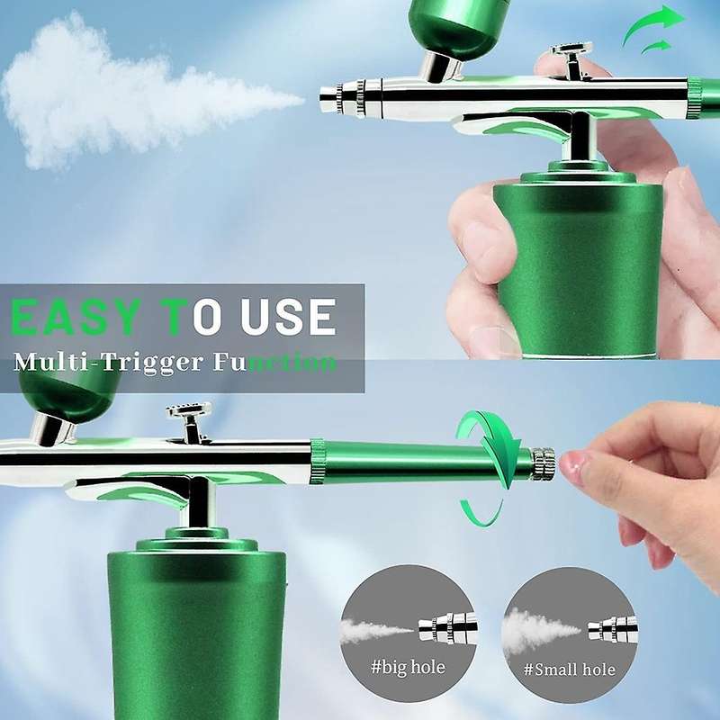 Mini Airbrush, Portable Cordless Airbrush Kit with Compressor,(green)
