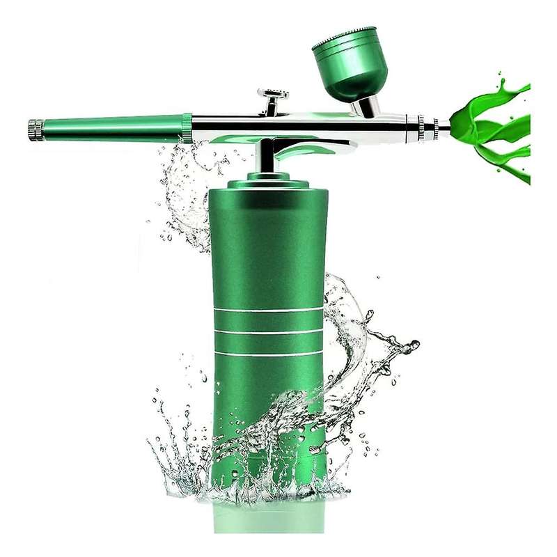 Mini Airbrush, Portable Cordless Airbrush Kit with Compressor,(green)
