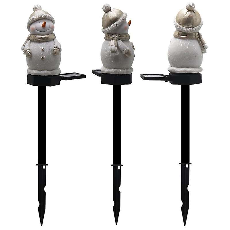3 Pcs Snowman Solar Led Lawn Light Landscape Light for Decoration