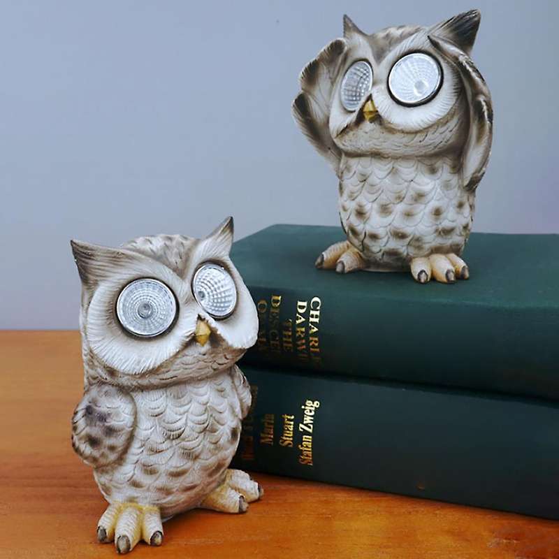 Solar Owl Decor 3 Packs Owl Path Light for Garden Lawn Backyard