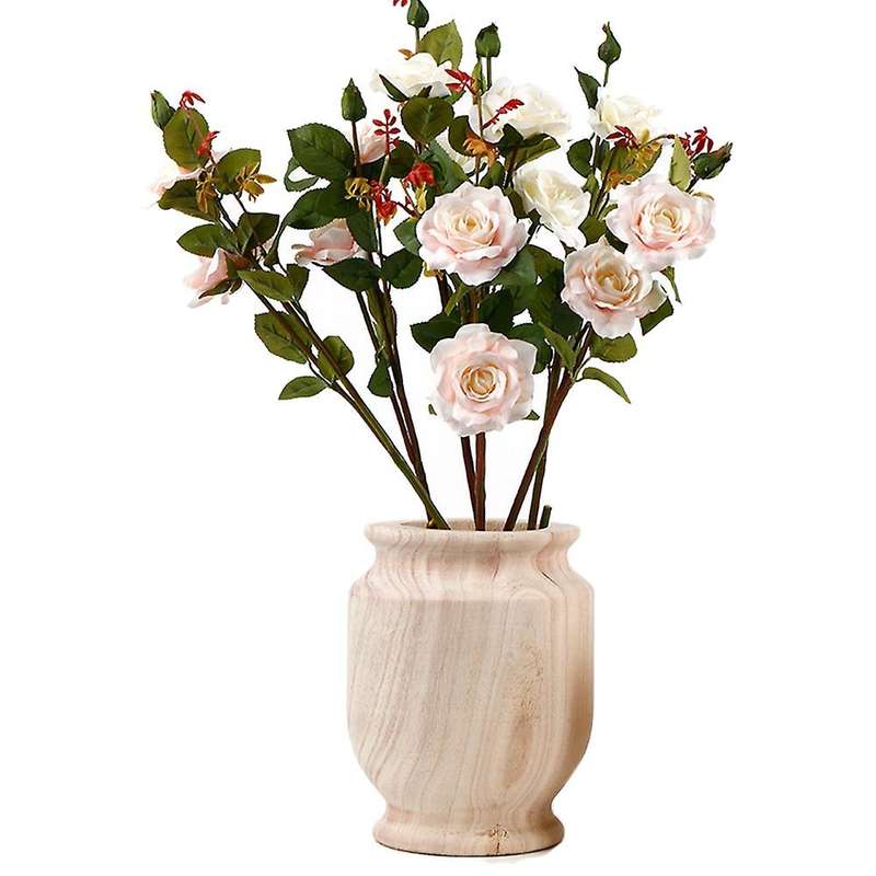 Natural Wood Color Vases Handmade Vase Home Office Table Decor Gift