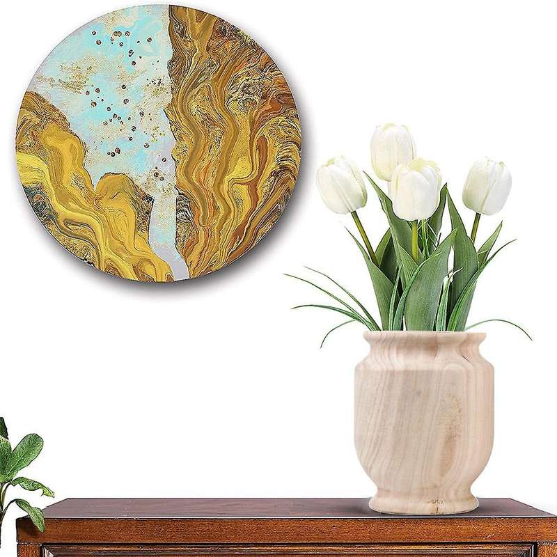 Natural Wood Color Vases Handmade Vase Home Office Table Decor Gift