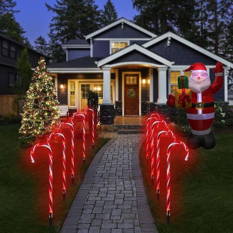 Candy Cane Outdoor Solar Landscape Lights 21in Lighted Christmas