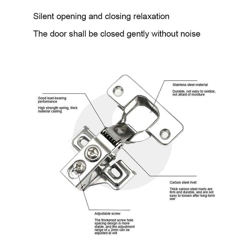 Stainless Steel Arm Hinge Cabinet Door Buffer Damping Pipe Hinge