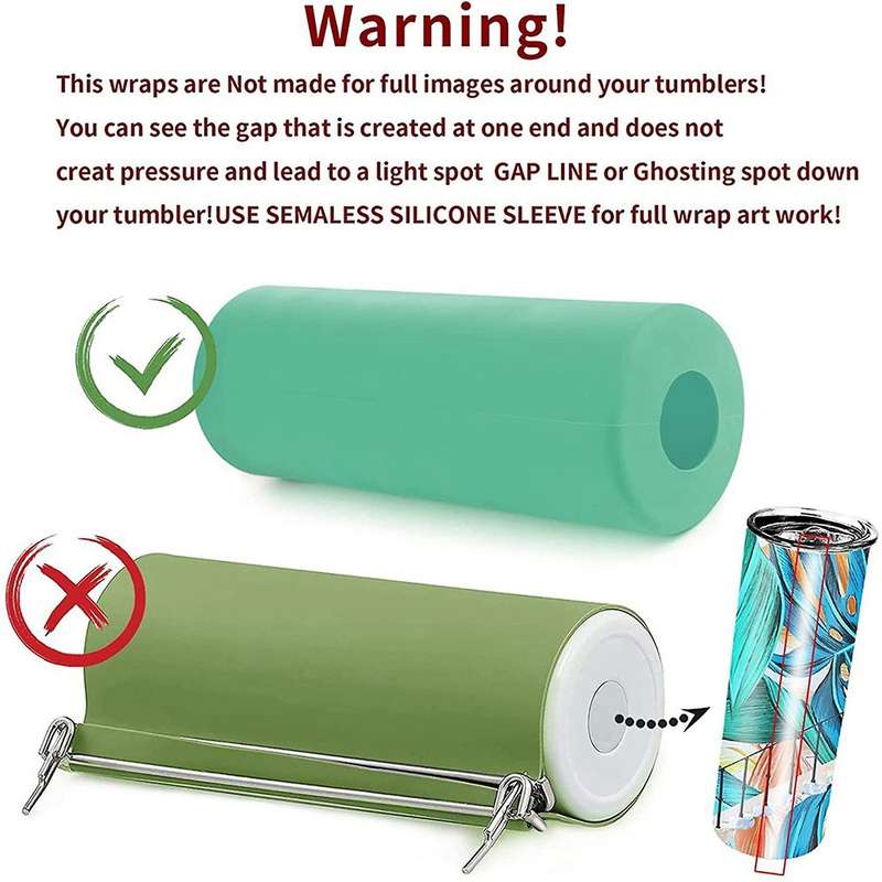 Seamless Silicone Sleeve for Full Wrap Tumbler Blanks Sublimation C