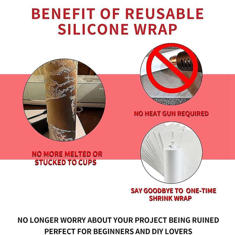 Seamless Silicone Sleeve for Full Wrap Tumbler Blanks Sublimation C