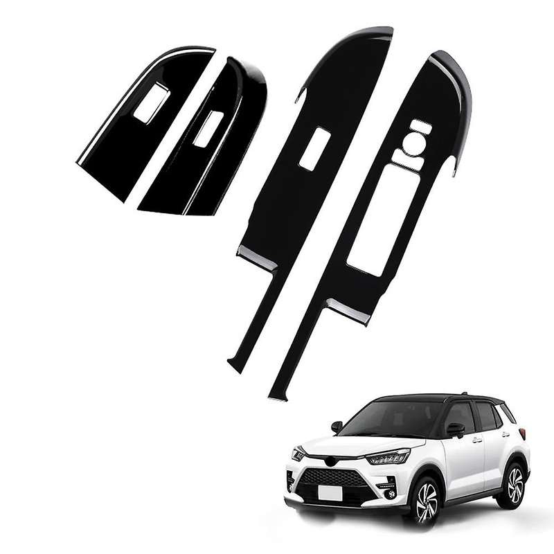 Car Glossy Black Window Button Switch Cover for Toyota Raize 2021