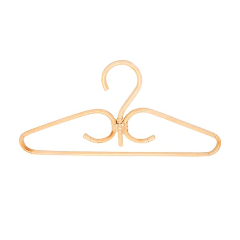 4pcs Rattan Clothes Hanger Natural Rattan 3 Hook Hanger 40x20cm