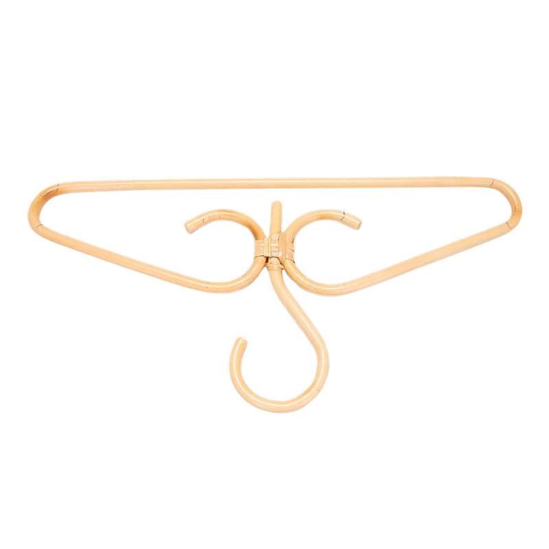 4pcs Rattan Clothes Hanger Natural Rattan 3 Hook Hanger 40x20cm