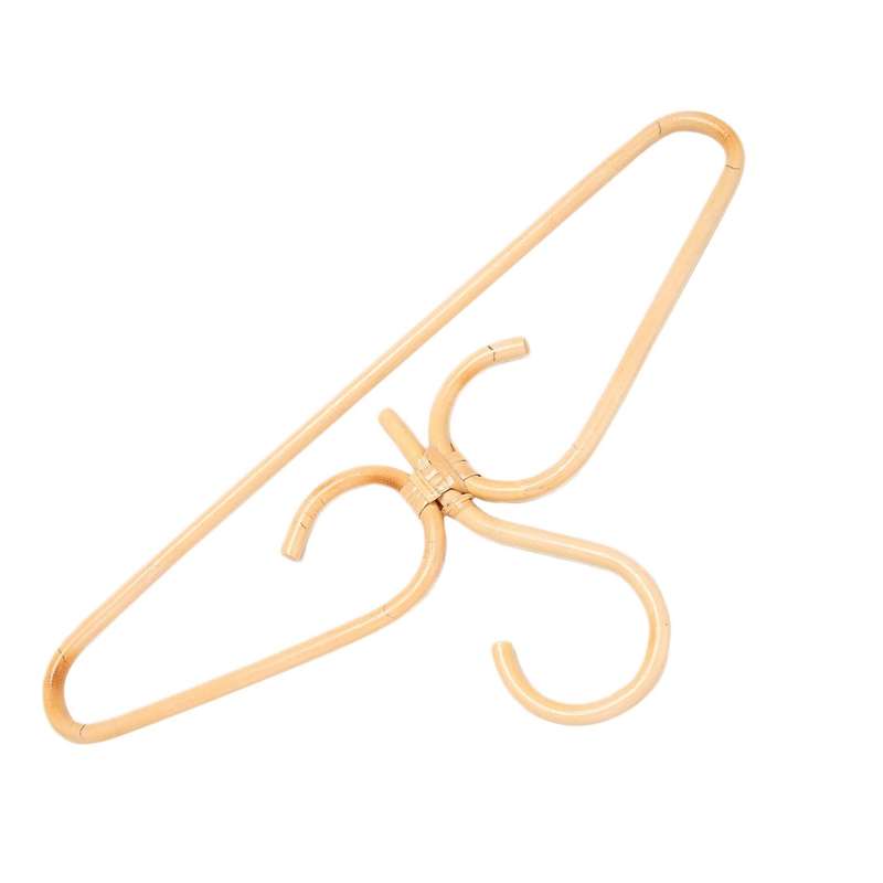 4pcs Rattan Clothes Hanger Natural Rattan 3 Hook Hanger 40x20cm