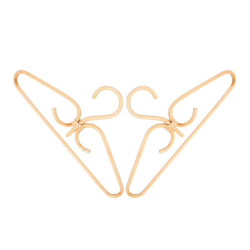 4pcs Rattan Clothes Hanger Natural Rattan 3 Hook Hanger 40x20cm