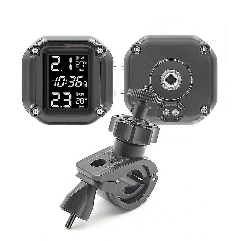 Motorcycle Tpms Motos Tyre Temperature Alarm with 2 External Sensors