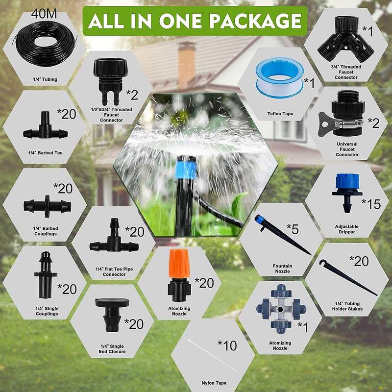 Drip Irrigation Kit,garden Adjustable Automatic Irrigation Equipment