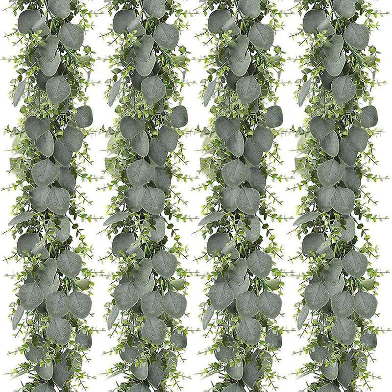 4pcs Eucalyptus Garland Artificial Eucalyptus Leaves Vines, (5.9ft)