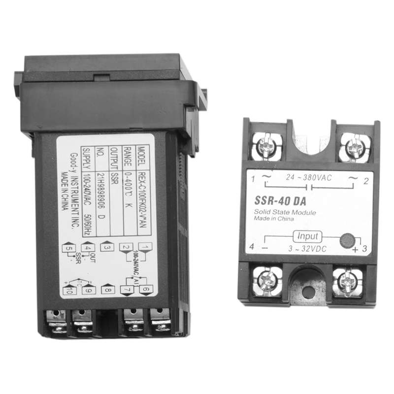 Temperature Controller + Max.40a Ssr + K Thermocouple + Heat Sink