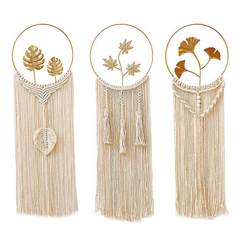 3pcs Macrame Dream Catcher, Home Decor Wall Hanging Decor Craft Gift