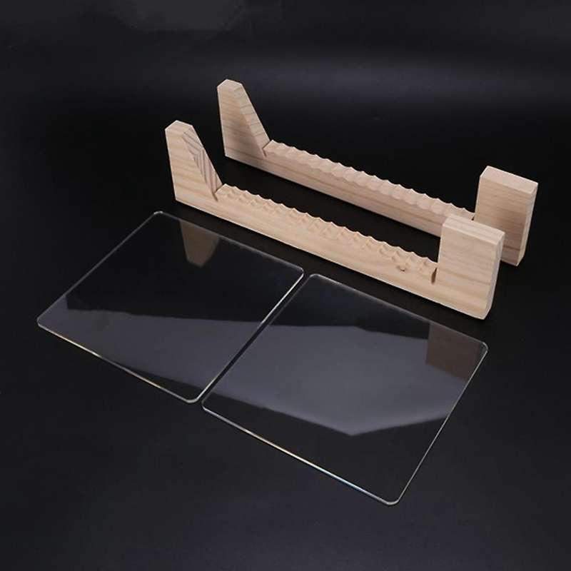 2 Pcs Vinyl Record Storage Holder Solid Wood Organizer - Record Stand