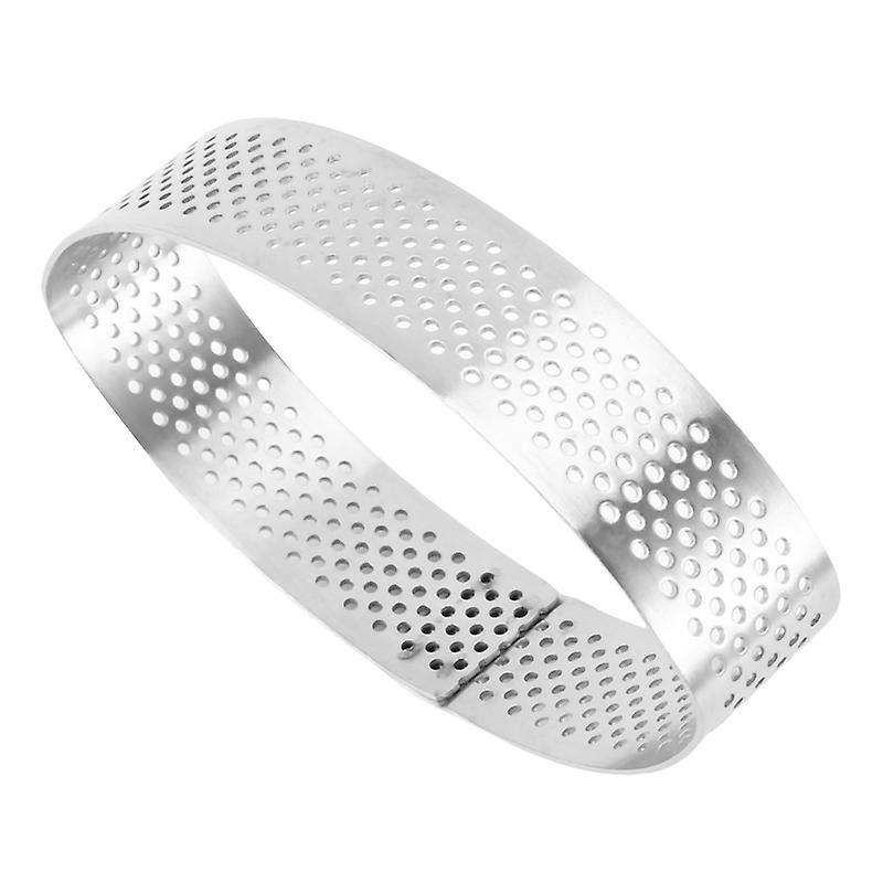 10 Pack Stainless Steel Tart Ring, Heat-resistant Perforated Cake