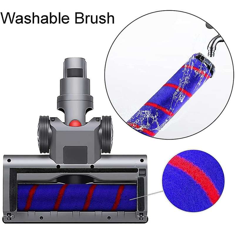 Turbo Electric Brush for Dyson V7 V8 V10 V15 with Roller ,led Light