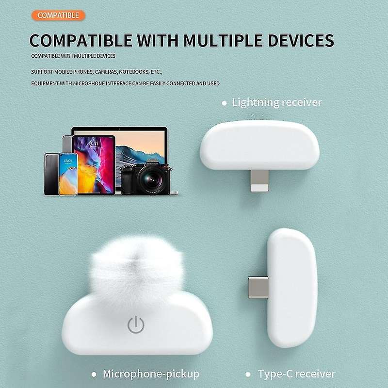 Wireless Lavalier Microphone for Iphone, Plug-play Wireless Mic-b