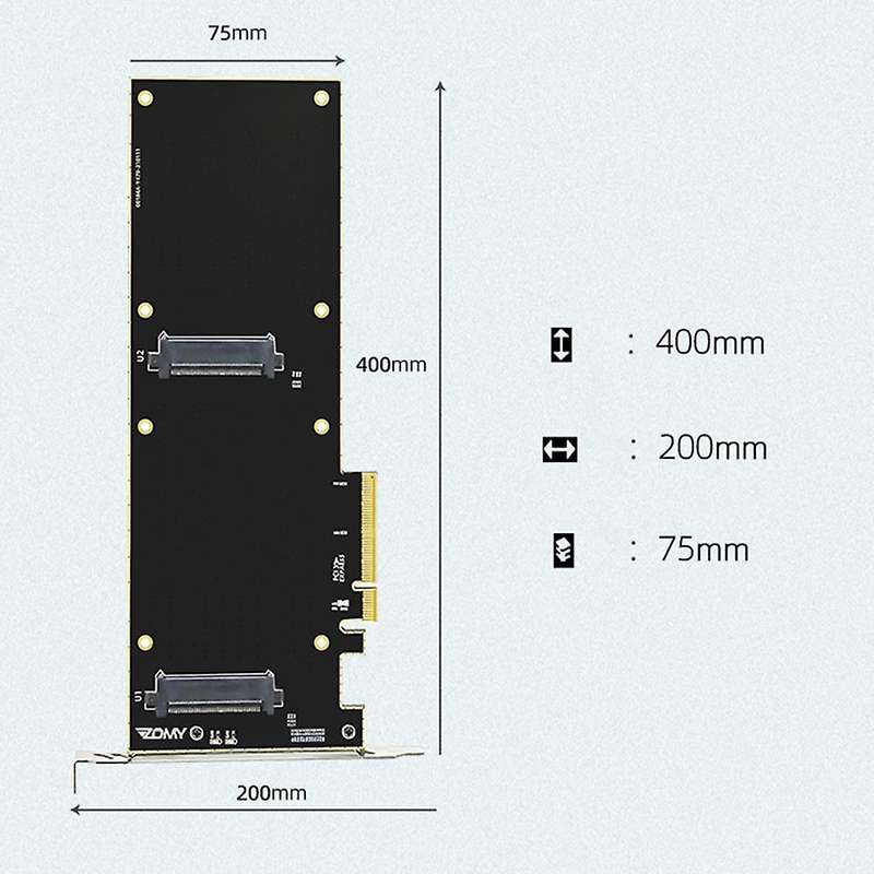 Pcie Riser Card to U.2 M.2 Nvme Ssd for Btc Miner Add On Card Mining