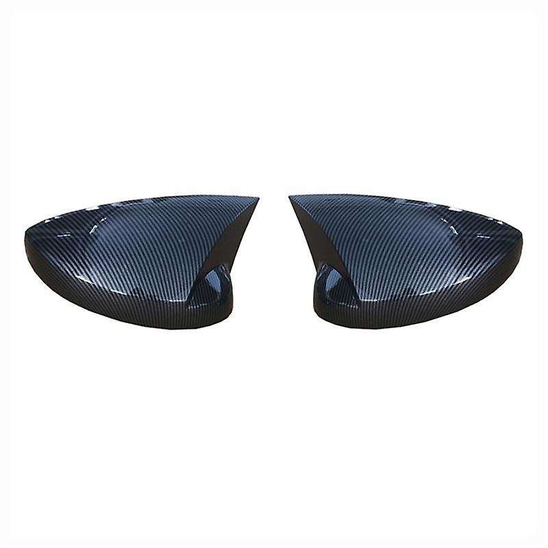 Car Carbon Fiber Ox Horn Side Mirror Cover Caps Door Mirror Shell