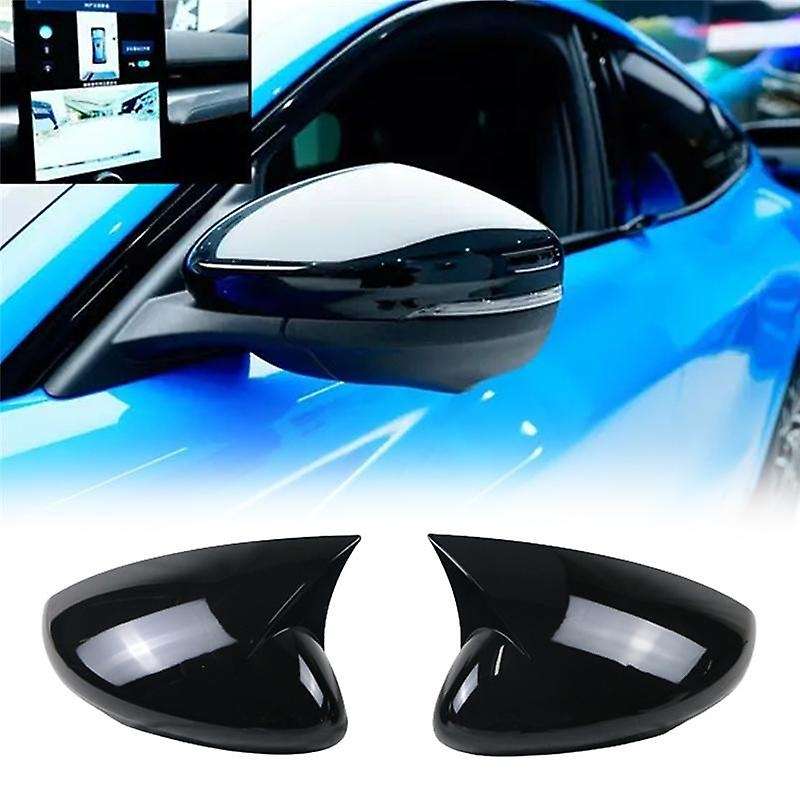 Car Carbon Fiber Ox Horn Side Mirror Cover Caps Door Mirror Shell