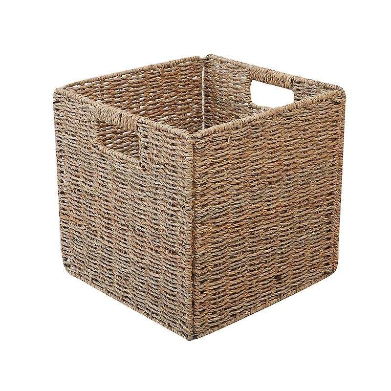 Woven Seagrass Organizer Basket with Handles for Cabinets,bathroom