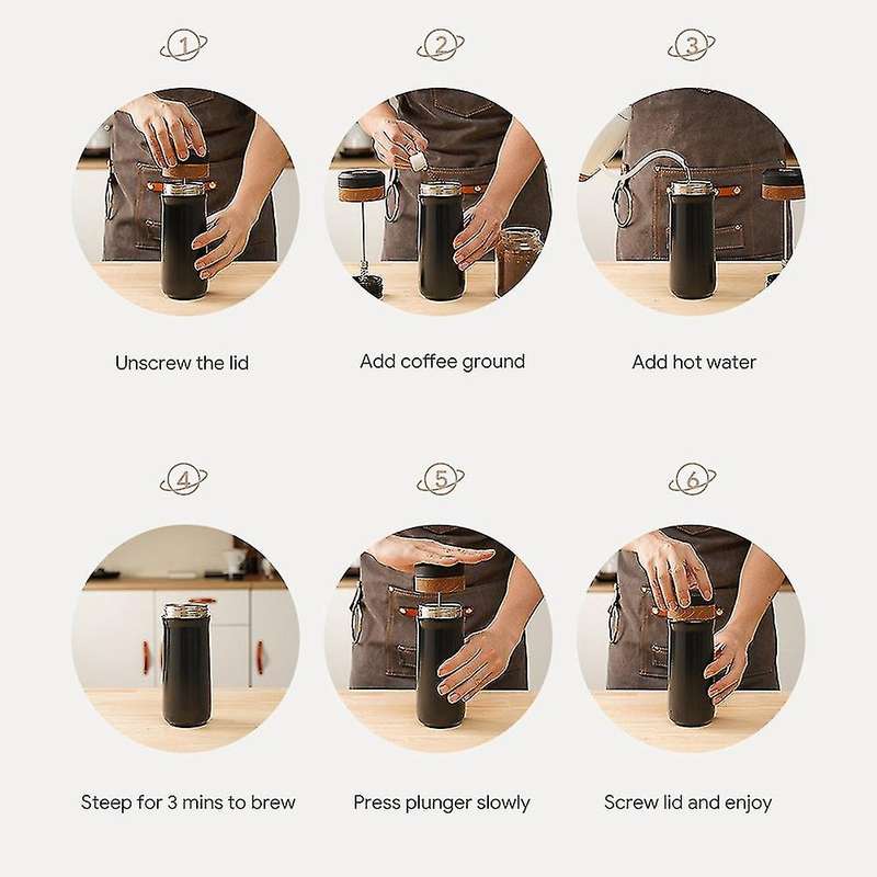 Insulation Coffee Pot Filter Coffee Grounds Powder Method Press Maker