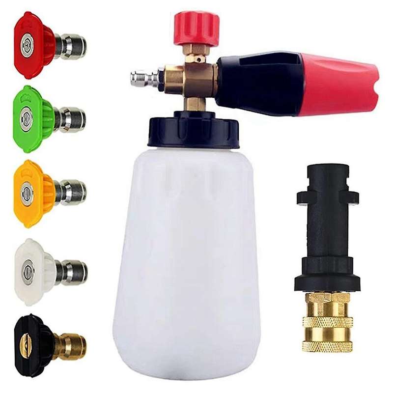 Foam Cannon Pressure Washer Gun,5 Pressure Washer Nozzle Tips 1 L