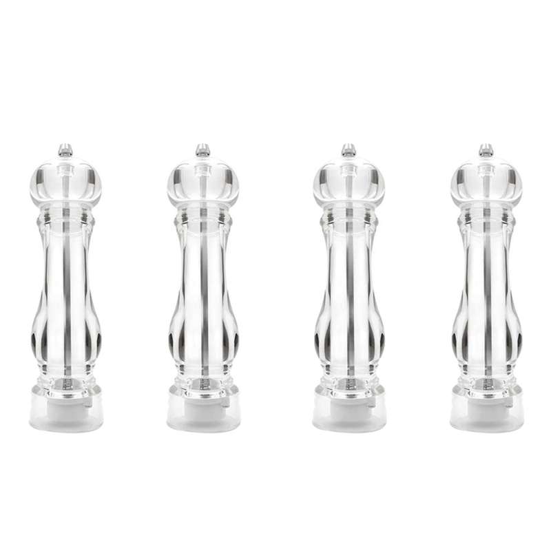 4 Pack Salt and Pepper Grinder Mill Set for Whole Peppercorn and Salt