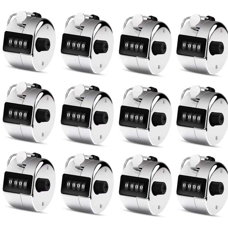 12 Pcs Hand Tally Counter 4-digit Lap Counter Clicker