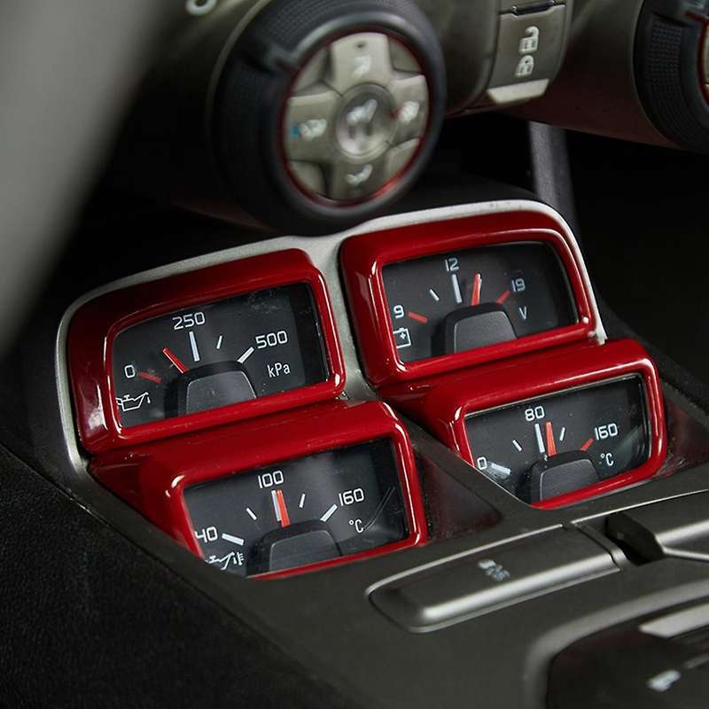 Car Dashboard Console Volt Meter Oil Temp Panel Cover Trim Red