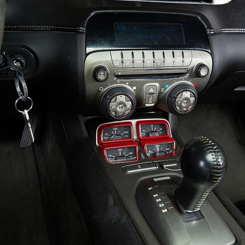 Car Dashboard Console Volt Meter Oil Temp Panel Cover Trim Red