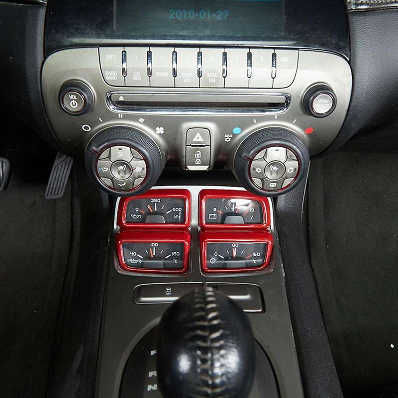Car Dashboard Console Volt Meter Oil Temp Panel Cover Trim Red