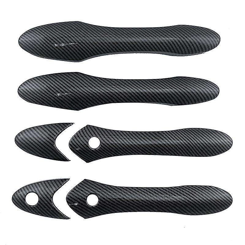 Abs Carbon Fiber Outside Exterior Door Handle Protector Cover(3 Hole)