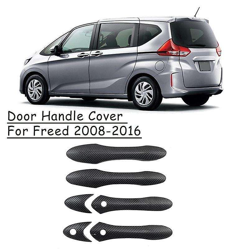 Abs Carbon Fiber Outside Exterior Door Handle Protector Cover(3 Hole)