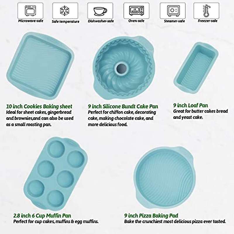 Silicone Bakeware Set Cake Molds Set for Baking Cookies Baking Sheet