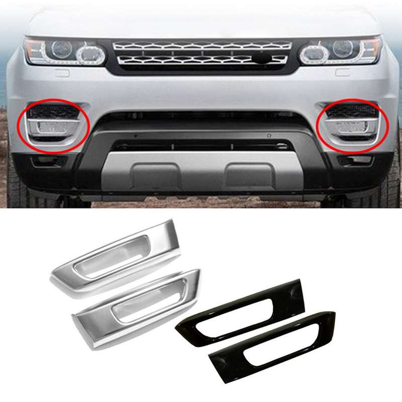 1pair Fog Light Cover Bumper Fog Lamp Trim Silver