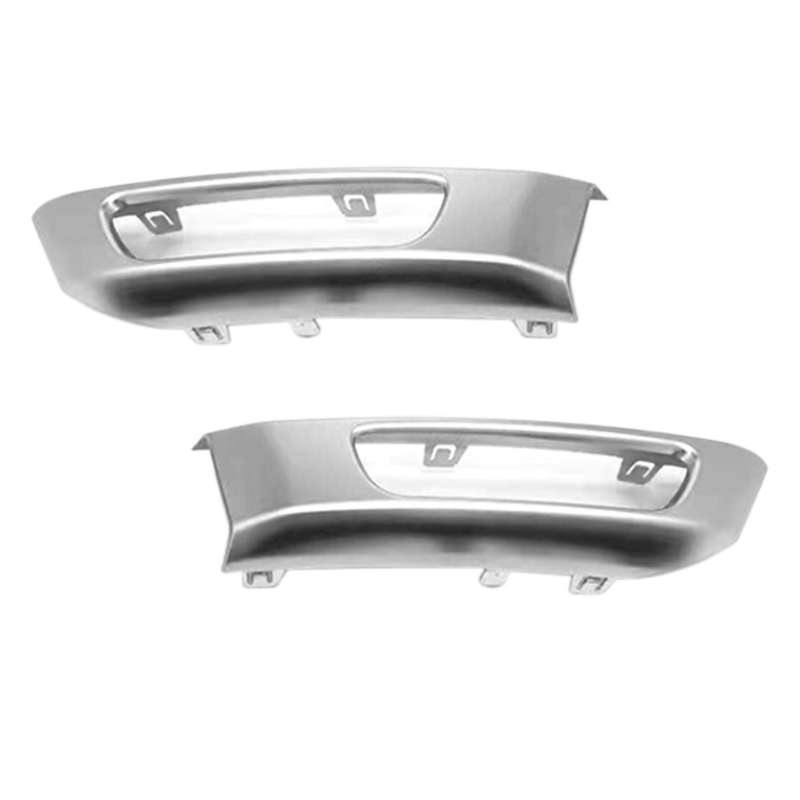 1pair Fog Light Cover Bumper Fog Lamp Trim Silver