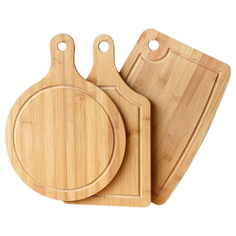 Bamboo Cutting Board for Kitchen, Pizza Fruit Board