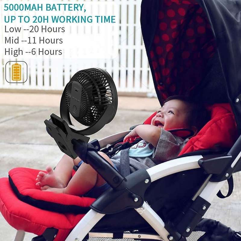 Opolar Usb Desk Fan 5000mah for Stroller Golf Cart Treadmill,quiet