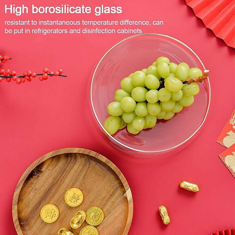 Creative Glass Nuts & Dry Storage Box with Wooden Lid for Kitchen,b
