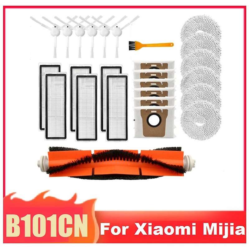 26pcs for Xiaomi Mijia B101cn Filter Mop Main Side Brush Dust Bag