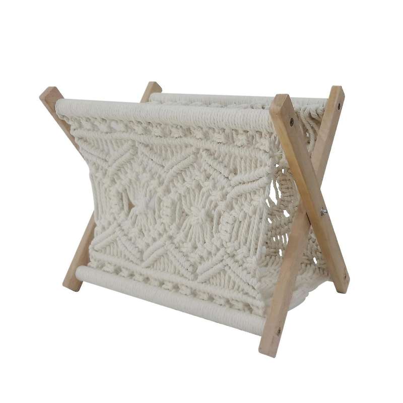 Boho Magazine Holder, Towel Storage Basket, Rustic Home Bedroom Decor