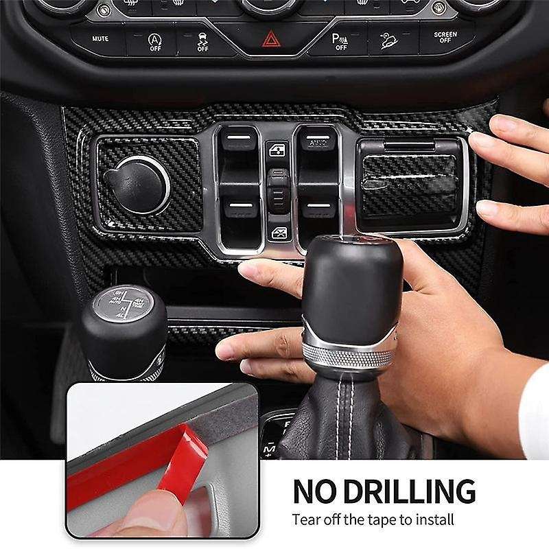 Window Control Panel Trim for Jeep Wrangler Jl 2018-2022,carbon Fiber