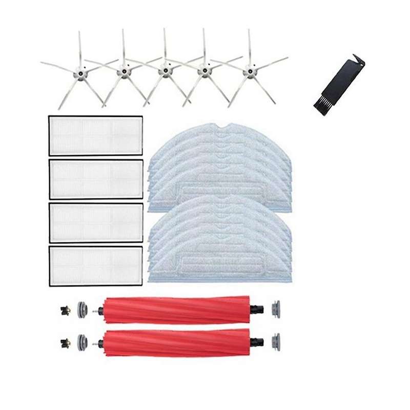 22pcs Main Brush Side Brush Hepa Filter Mop Cloth for Xiaomi Roborock