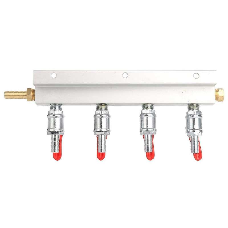 4-way Co2 Air Distribution Manifold Beer Barrel with Check Valve