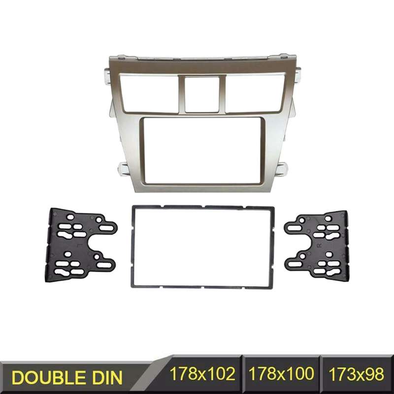 2x 2 Din Stereo Radio Dvd Player Frame Panel Trim for Toyota Vios